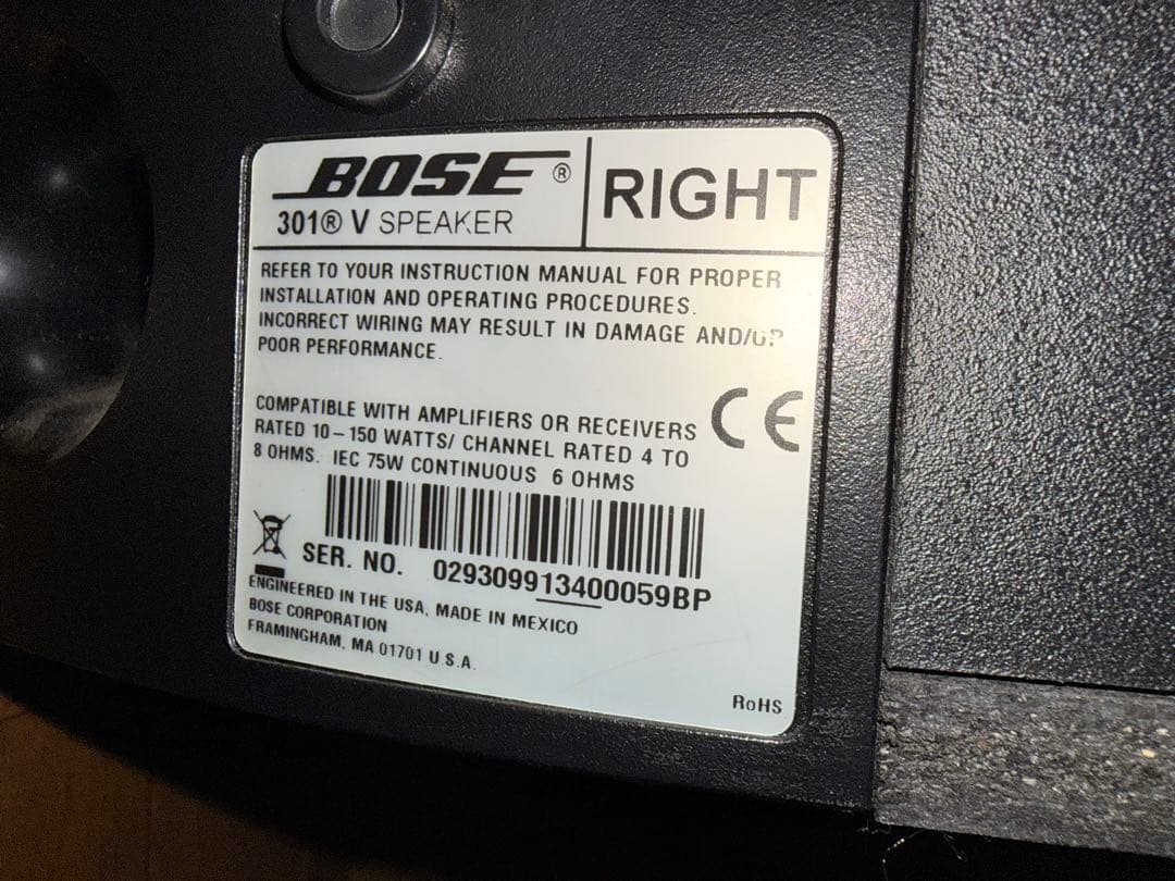 Bose ブックシェルフスピーカー　301V ブラック　BOSE スピーカー