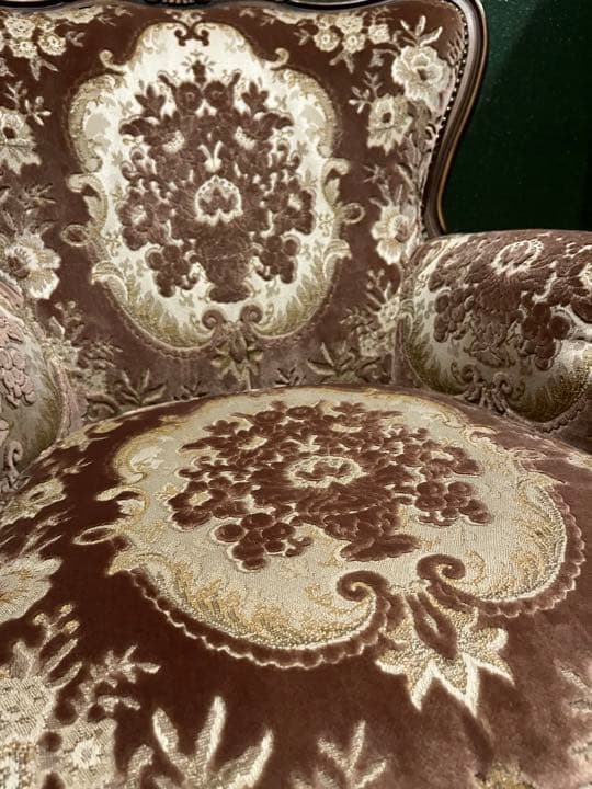 希少 カリモク シングルソファ ドマーニ 金華山 ルイ15世 アンティーク