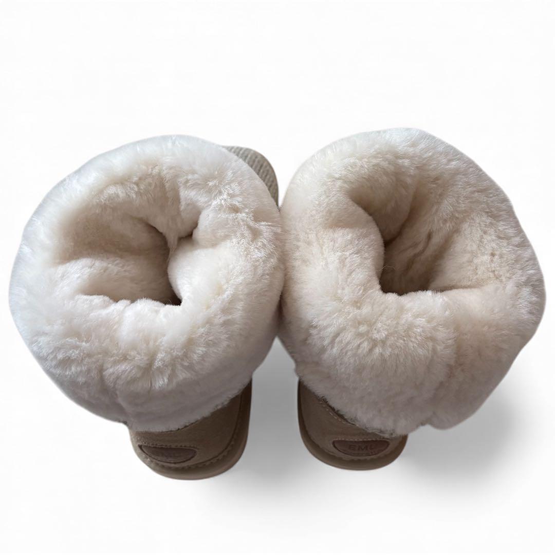 完売品☆現行☆エミュオーストラリア ウールニットブレンドシープスキンブーツ 25