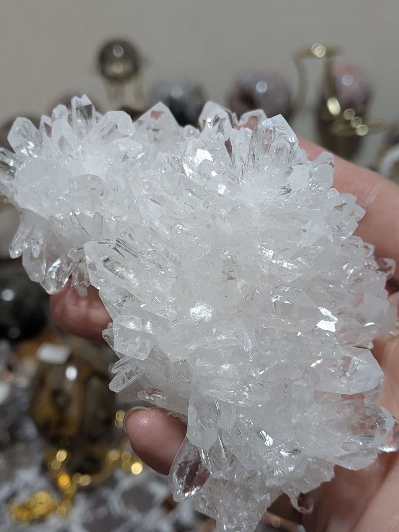 らびす！菊花水晶☆クラスター☆ヒマラヤ産☆強力浄化☆高品質☆台座つき☆2