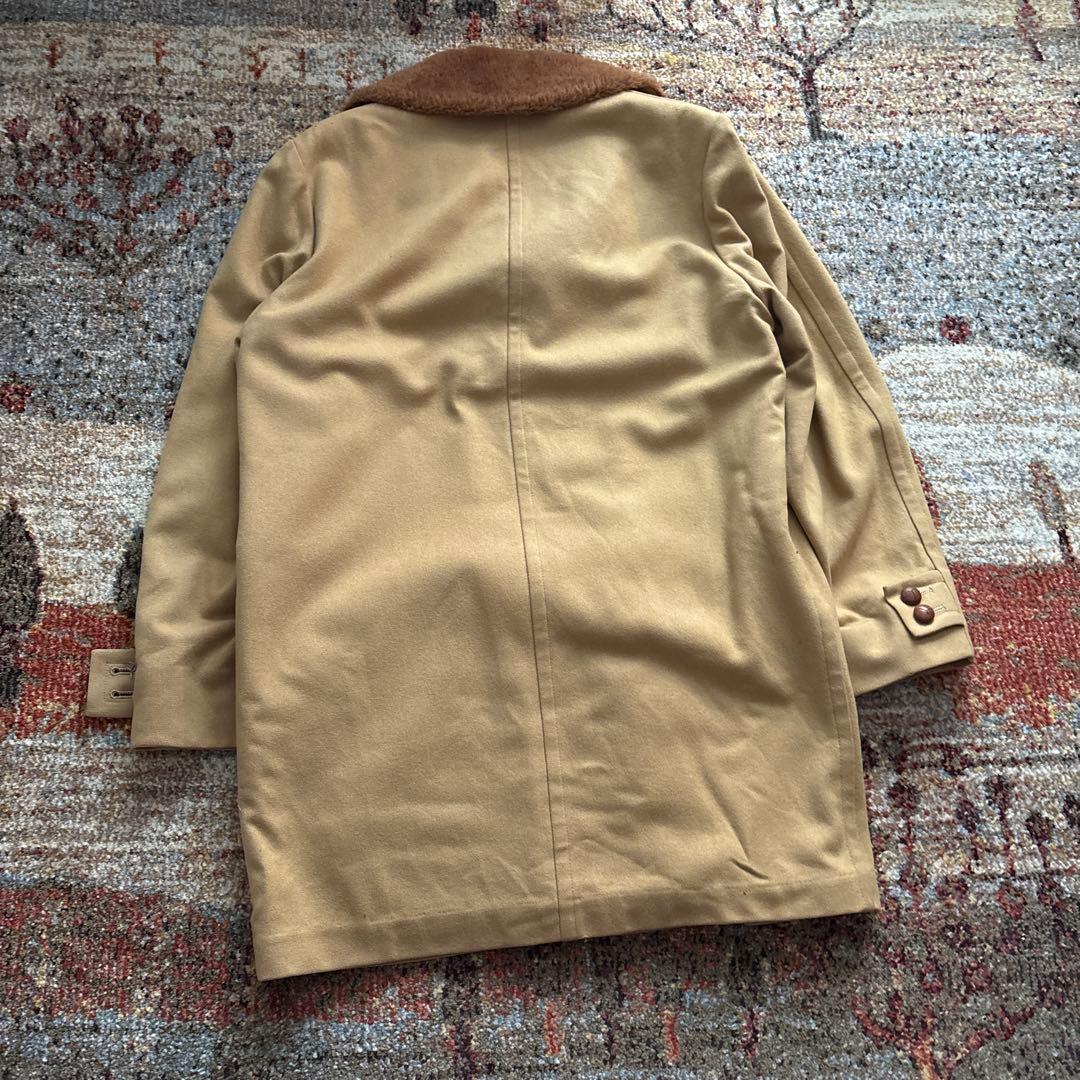 80s ペンドルトン　ウール　コート　ファー　木目ボタン　ビンテージ
