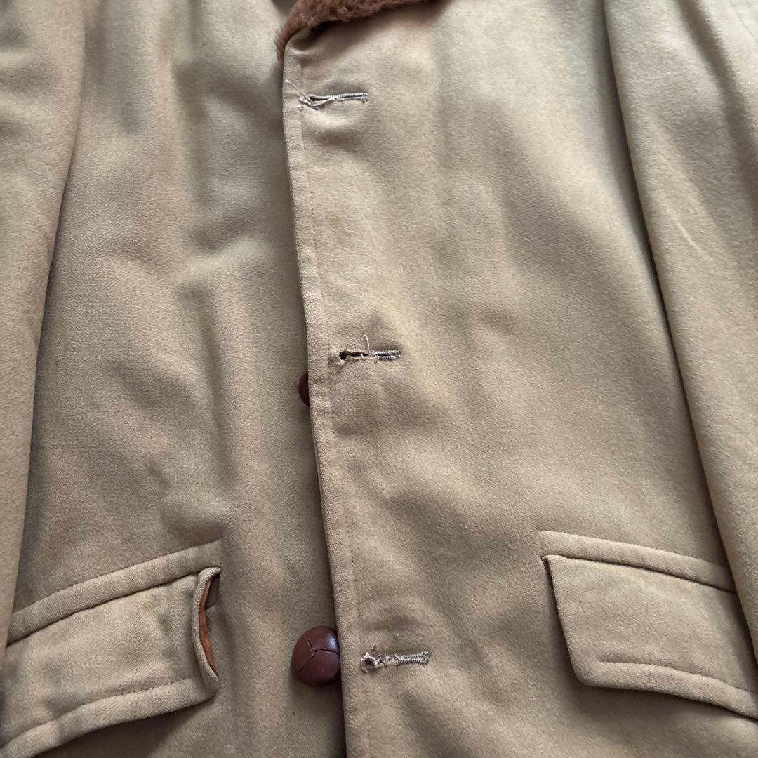 80s ペンドルトン　ウール　コート　ファー　木目ボタン　ビンテージ