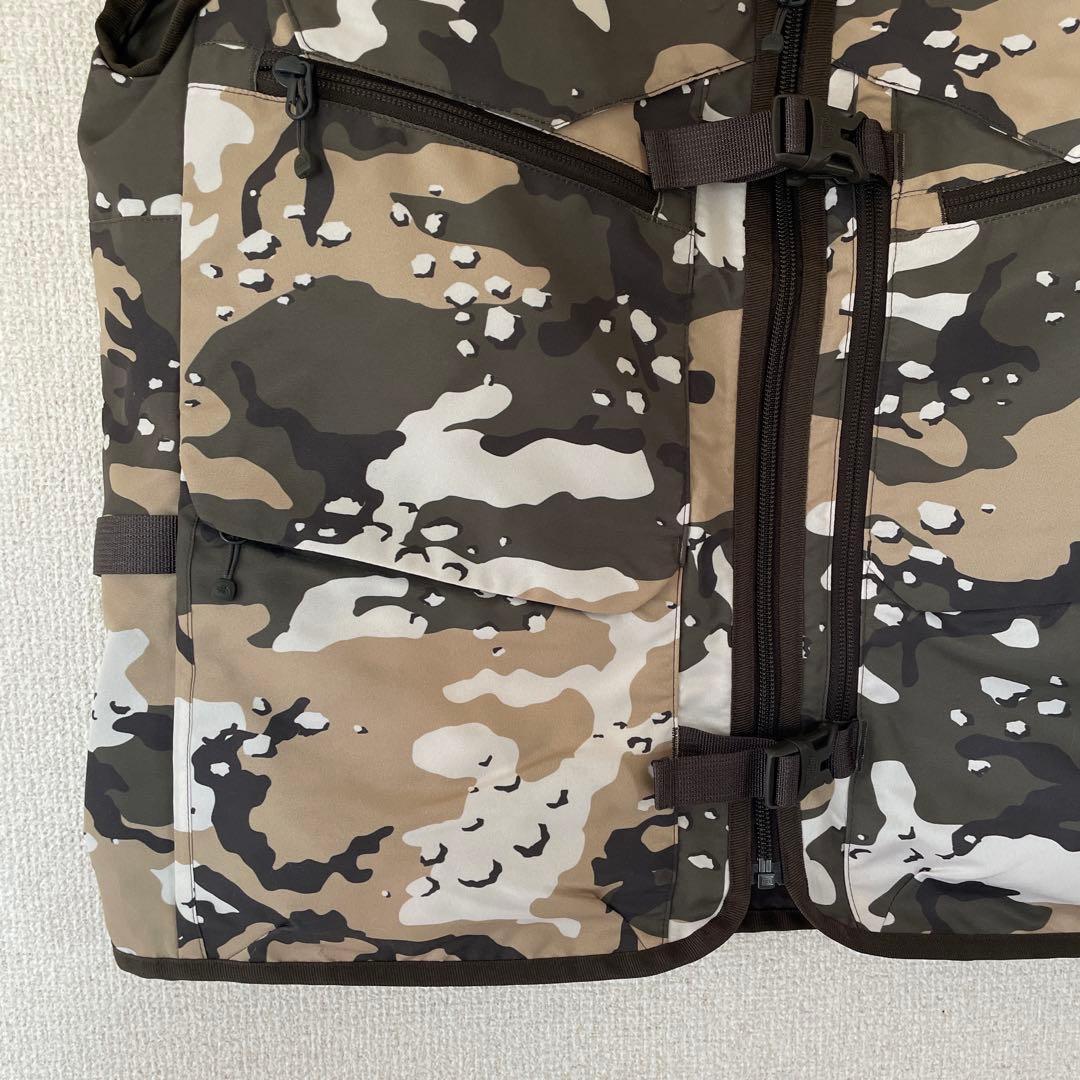 L ノースフェイス迷彩カモフラフィッシングギアメッシュベスト