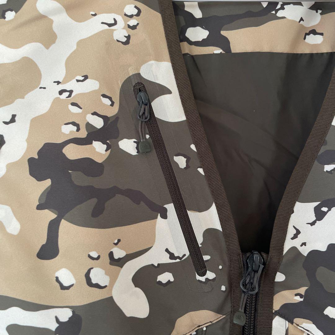 L ノースフェイス迷彩カモフラフィッシングギアメッシュベスト