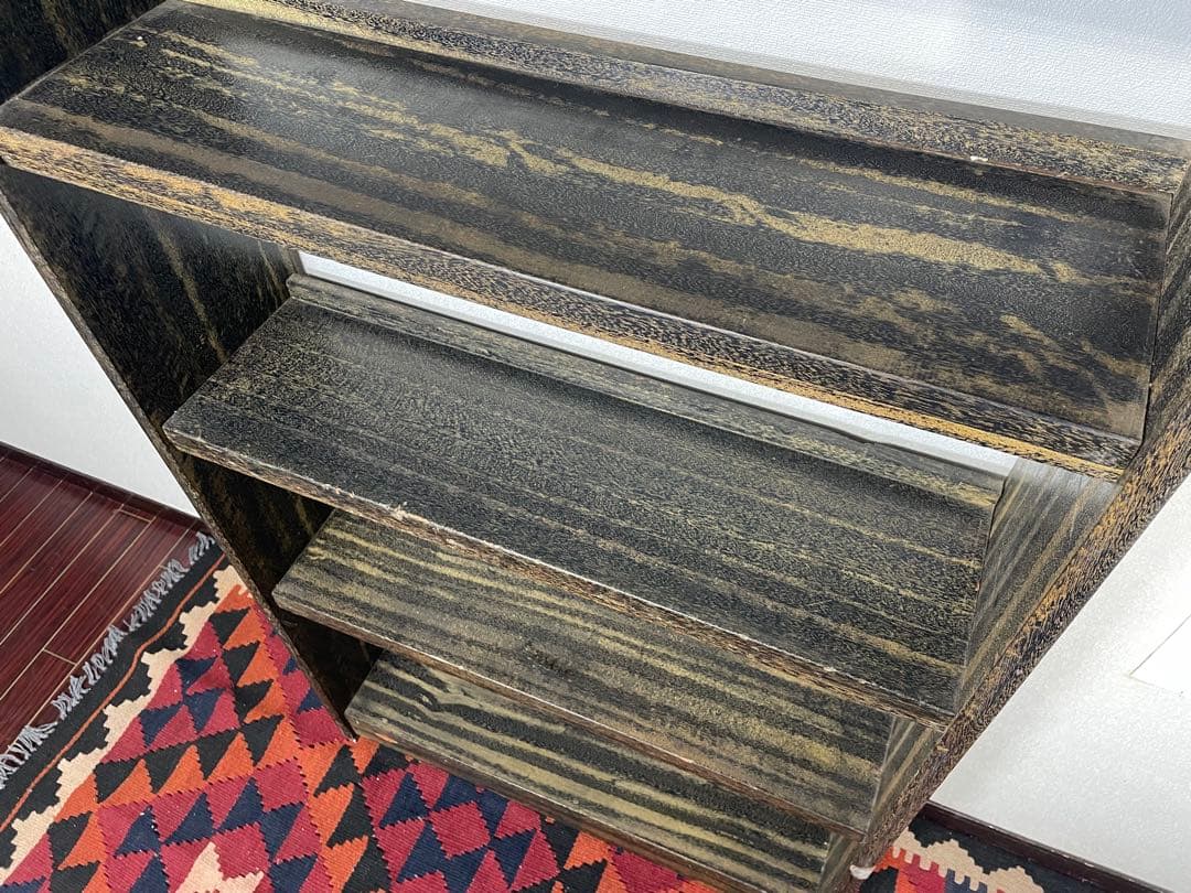 昭和レトロ 趣のある 本棚 ブックシェルフ 虎杢 ラック ヴィンテージ