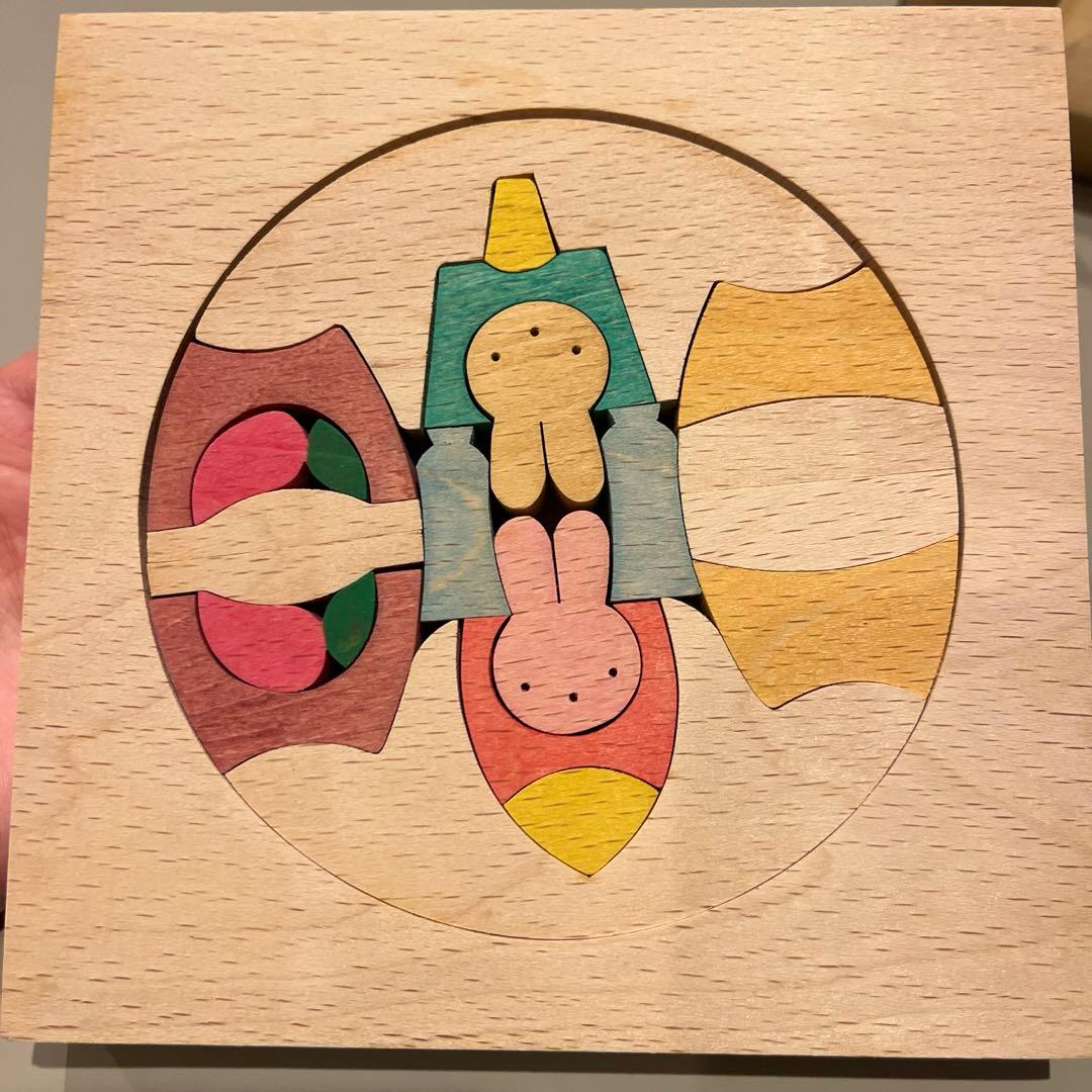 小黒三郎　組み木の雛人形　ウサギ円びな(小)