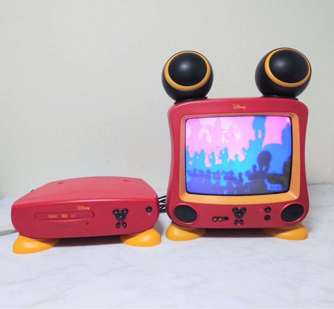 【希少・美品】Disney　ミッキーマウス型　ブラウン管テレビ　DVDプレーヤー