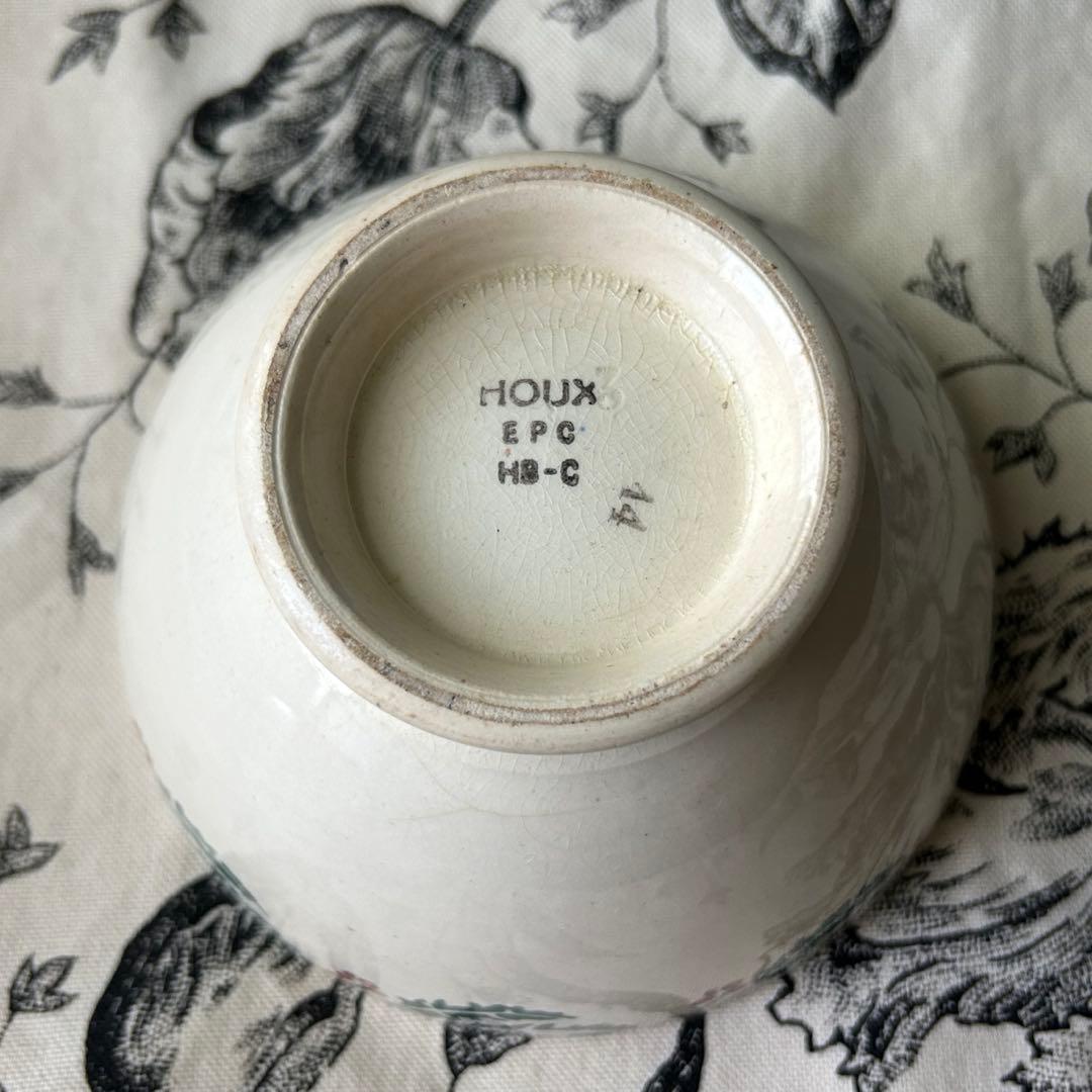 希少　カフェオレボウル　ヒイラギ　houx フランスアンティーク