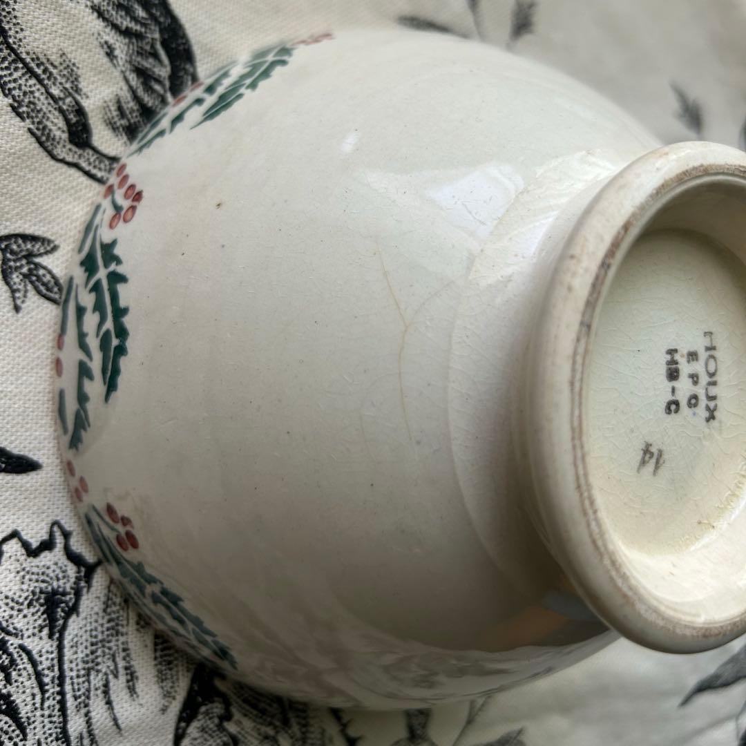 希少　カフェオレボウル　ヒイラギ　houx フランスアンティーク