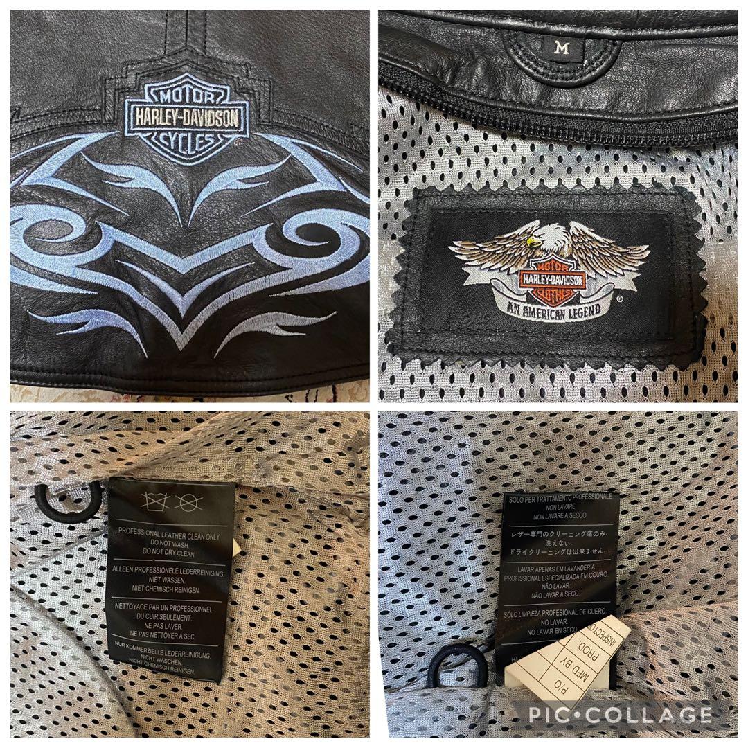 新品未使用Harley-Davidson ブラックレザージャケットフレアーロゴ