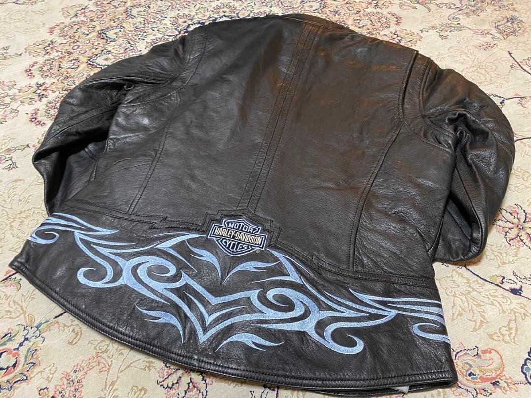 新品未使用Harley-Davidson ブラックレザージャケットフレアーロゴ