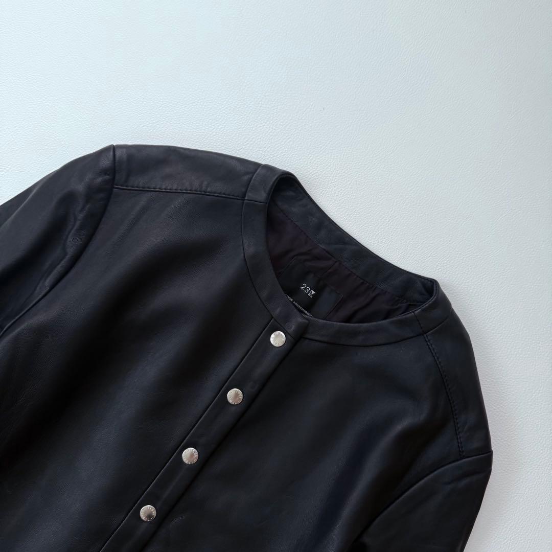 未使用に近い✨サイズ44✨23区 中村アン着用　ラムレザージャケット　黒　希少