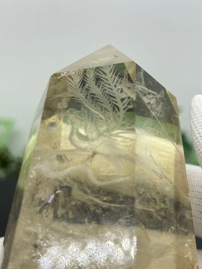 天然石スモーキークォーツ　鳳凰彫りタワー　No.2301
