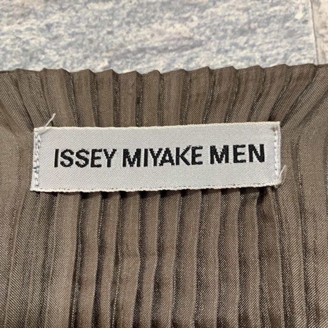 イッセイミヤケメン 08AW プリーツベスト シワ加工 玉蟲色 ブラウン/L