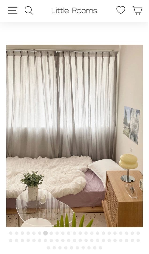 100×220 カラーシフォンカーテン アイスグレーLittle Rooms