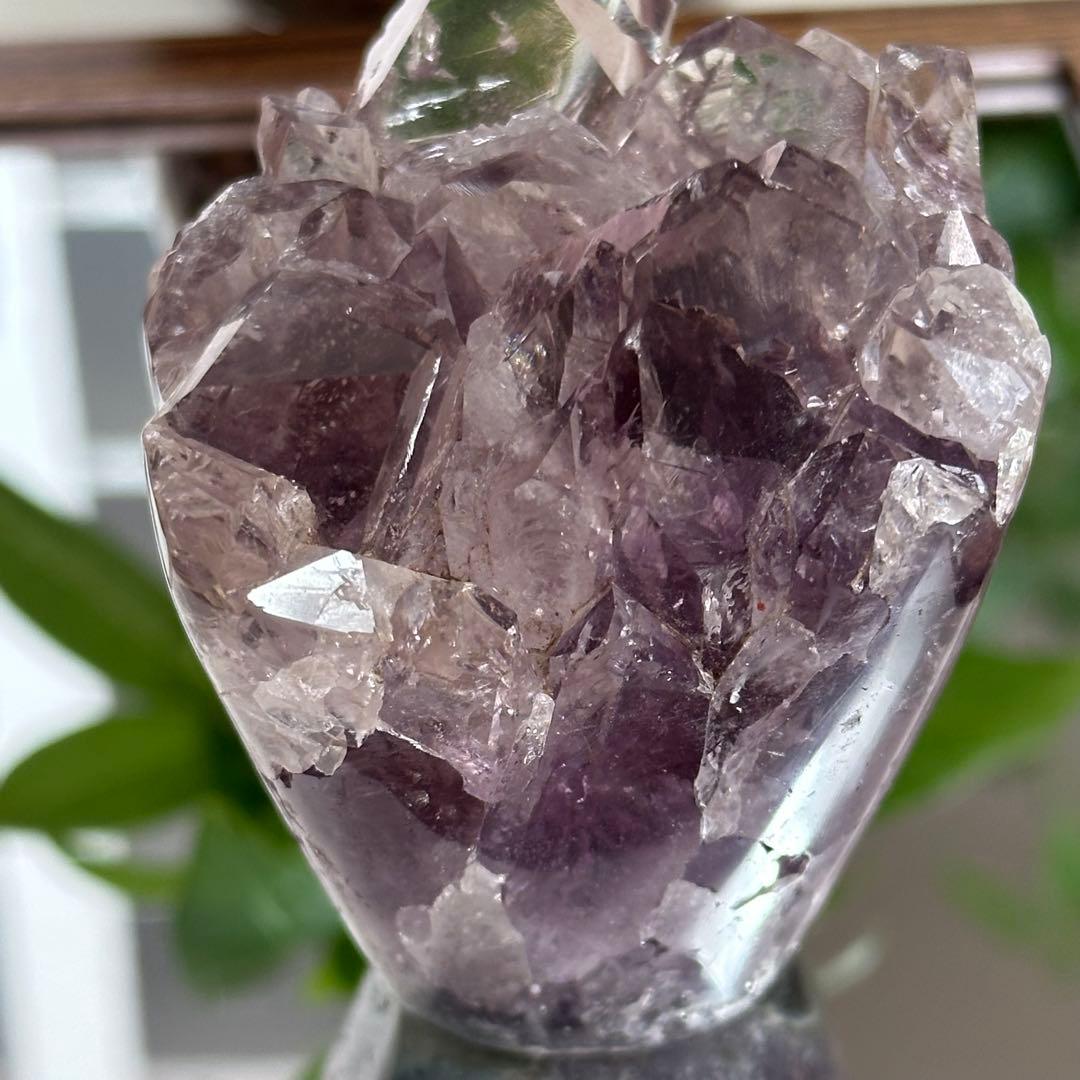超希少 高品質 透明度高 虹入 アメジスト 花の形 ブーケ バラ 美しい 綺麗