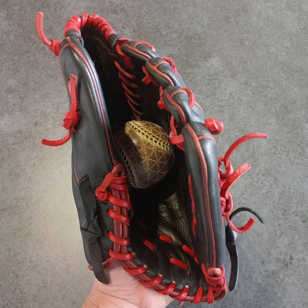 Rawlings 軟式グローブ 黒/赤 大人用　ピッチャー用