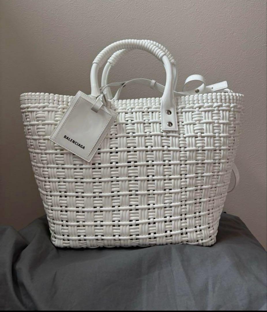 BALENCIAGA ビストロ S カゴバッグ ホワイト