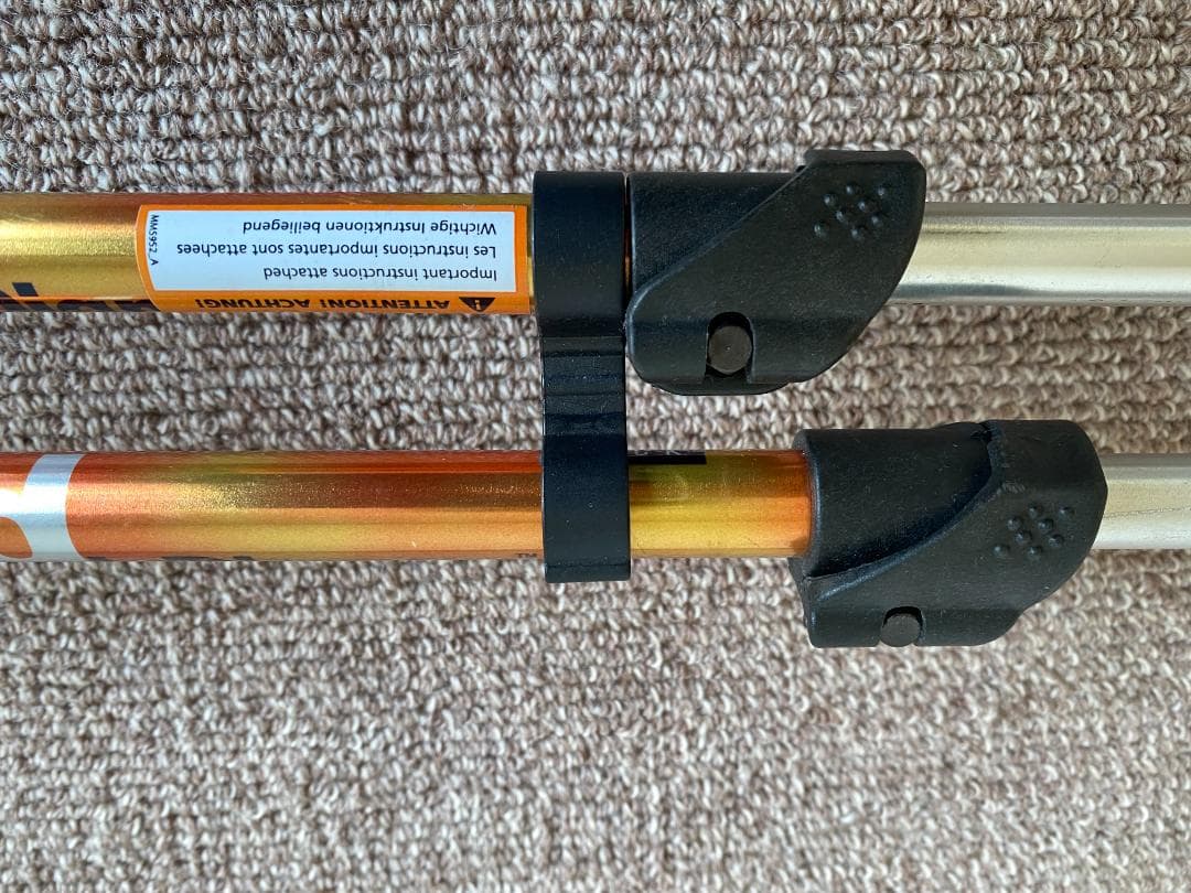  スキー用ストック オレンジシルバー バックカントリー