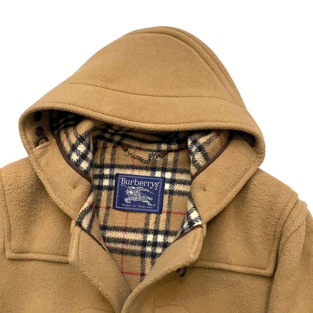 【美品】 バーバリーズ ダッフルコート ノバチェック フーディ キャメル ロング