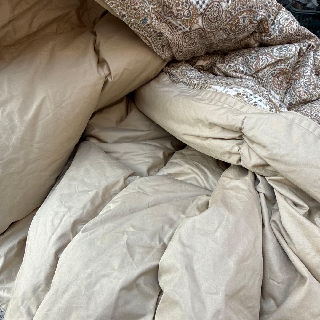 y*m様 未使用東京西川バーバリーBurberrys羽毛肌掛布団ダウン85％フェ