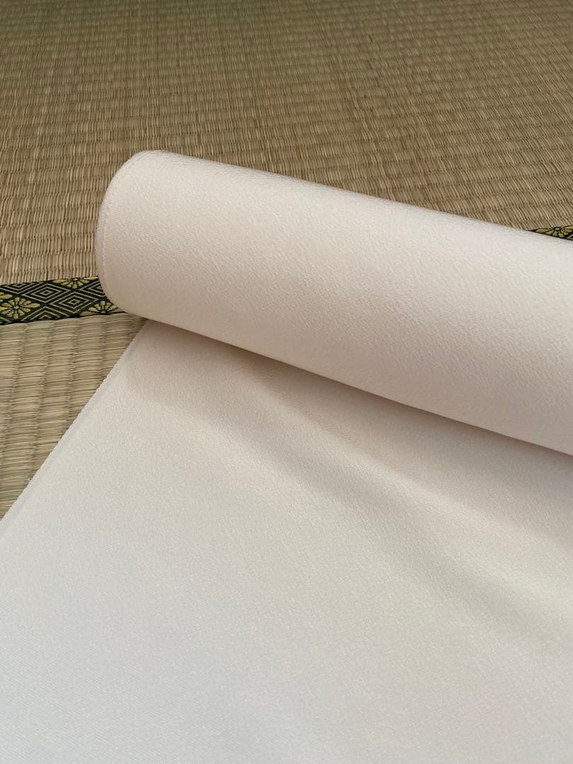 反物　みやびちりめん　正絹　白生地　無地　未仕立て　着物/i019