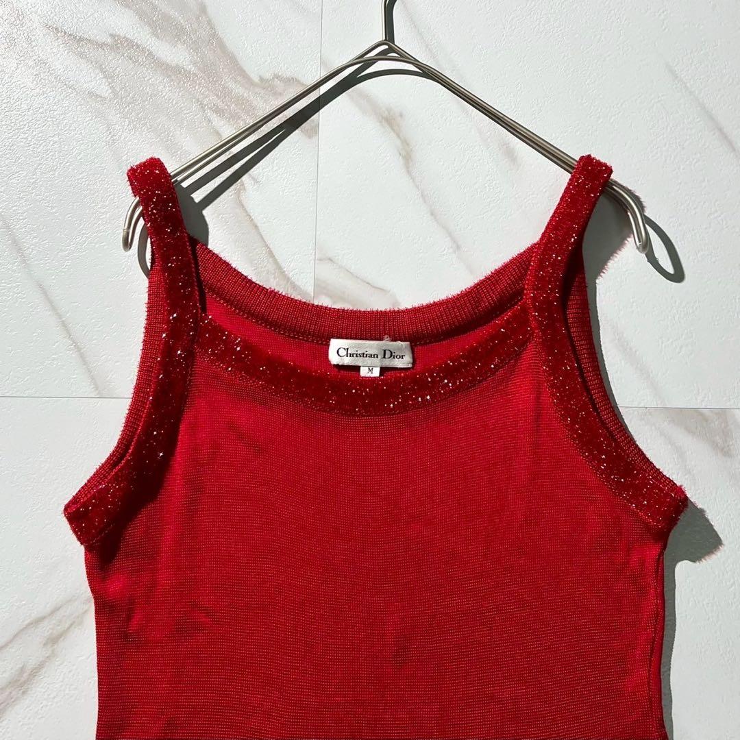希少 Christian Dior キャミソール ラメ ノースリーブ