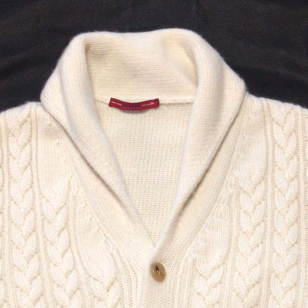 【美品】カシミヤ100%　ケーブルニットカーディガン