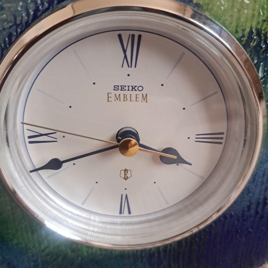 SEIKO EMBLEM 彩色硝子　置時計