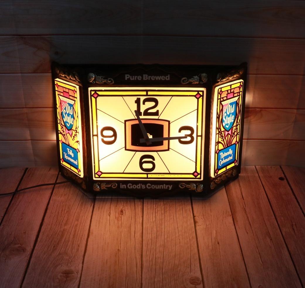 ヴィンテージ　1978年ヘイマンズ　オールドスタイルビール　ステンドグラス時計