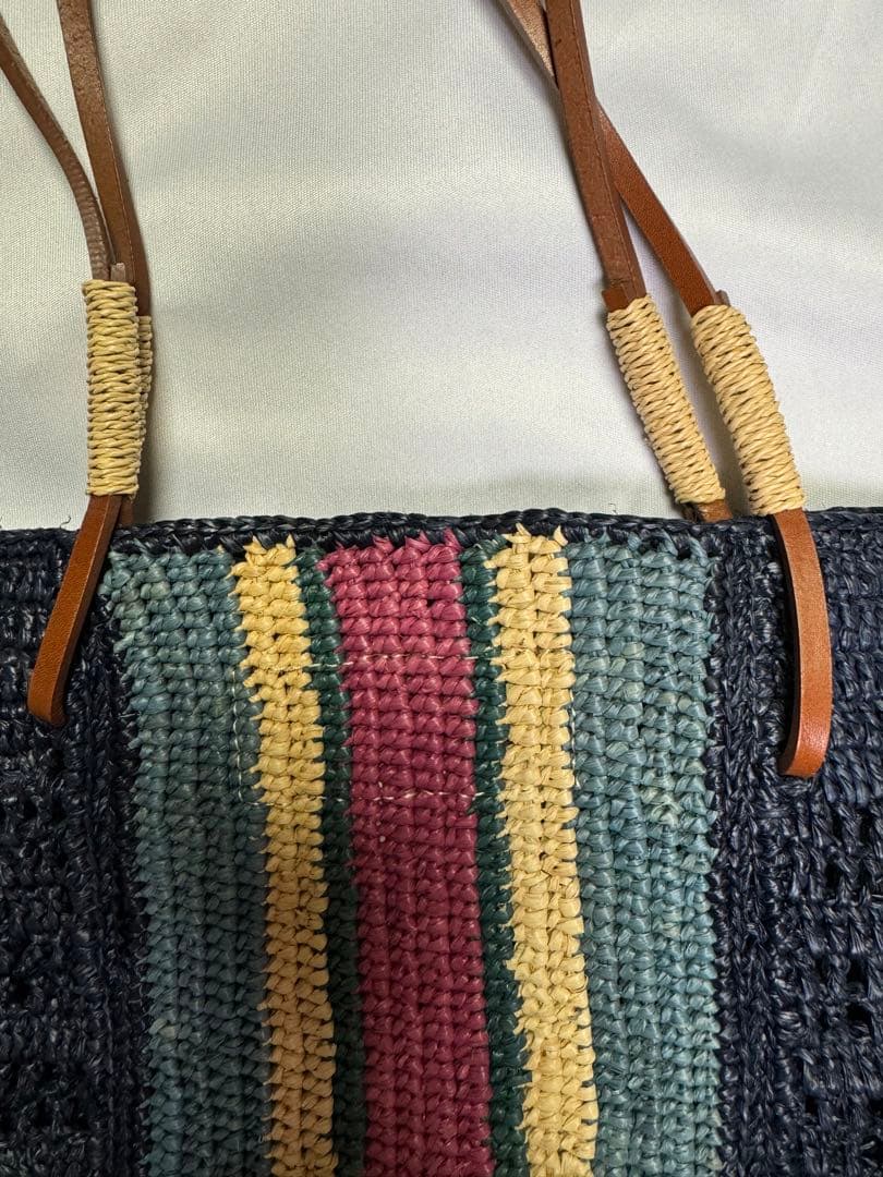 Sézane セザンヌ　ストローのバッグ　レザーショルダー