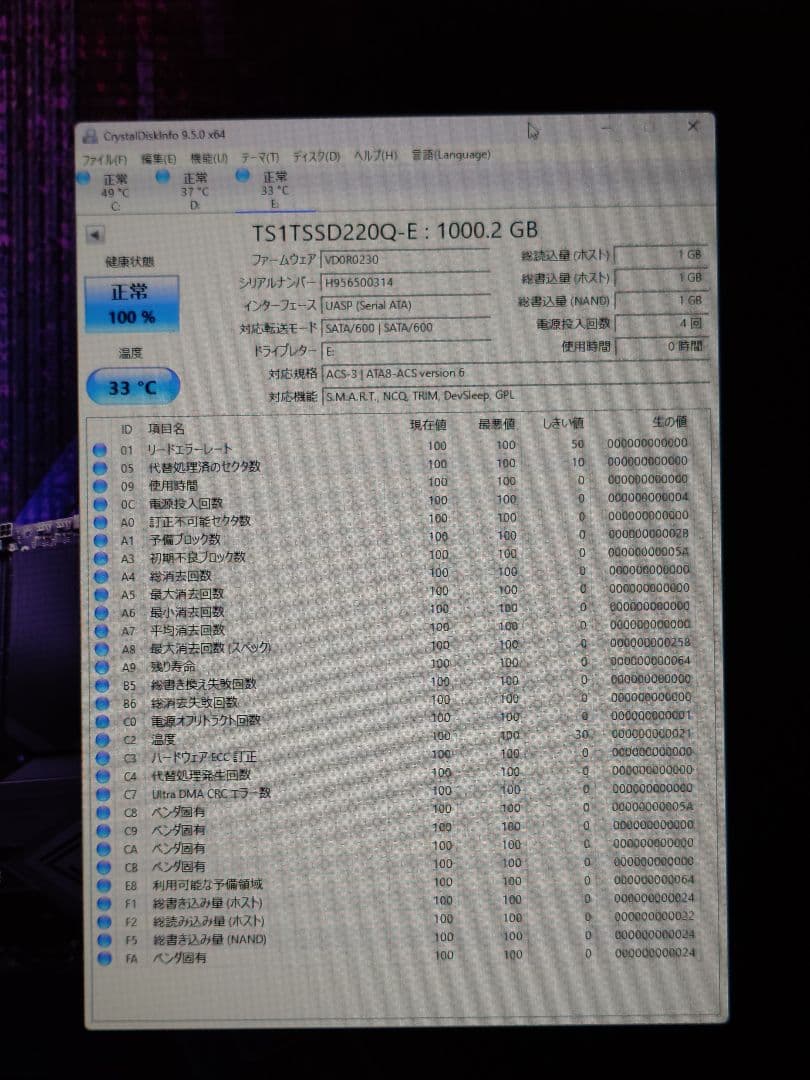 Transcend SSD220Q 1TB 2.5インチ SATA3 SSD