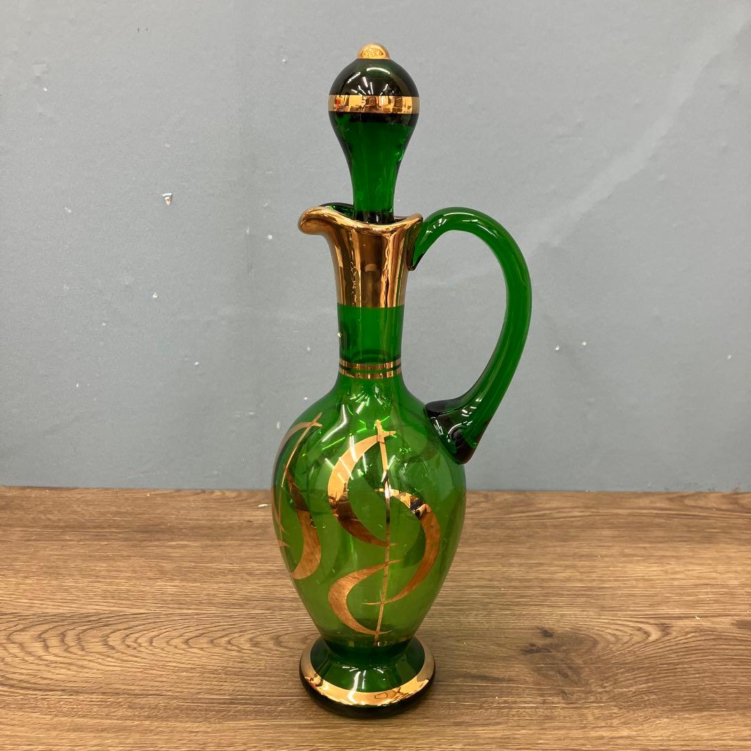 E-1 ボヘミアンガラス デキャンタ ショットグラス 6客セット 食器