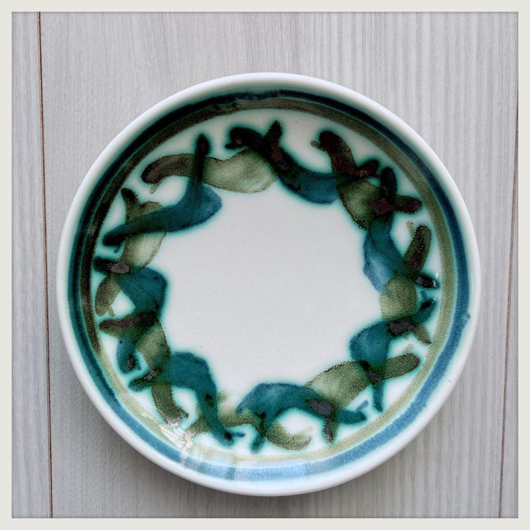 英国ヴィンテージ　RyePottery Wally Coll作　小鳥小皿x6枚組