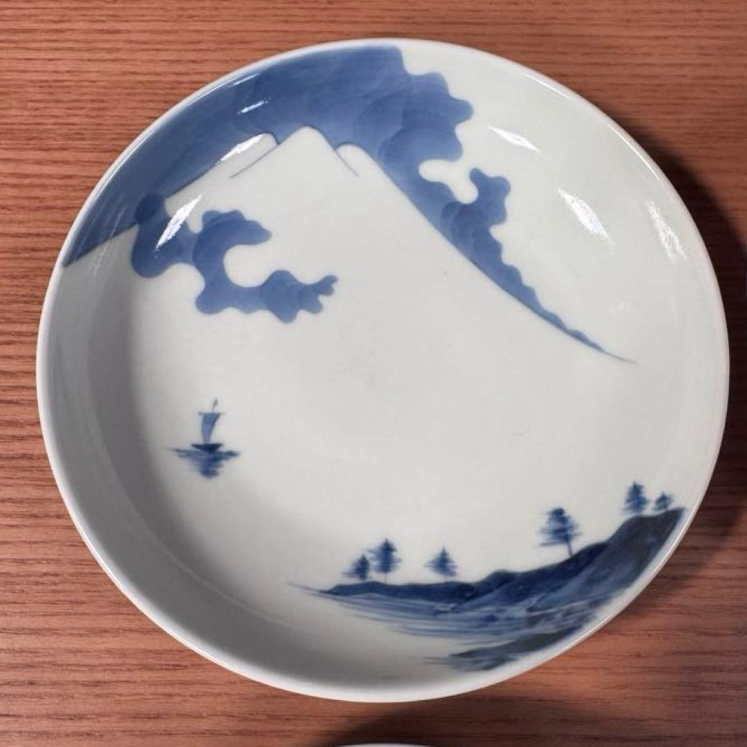 有田焼 李荘窯 染付 4.5寸皿 絵柄違い4枚セット☆