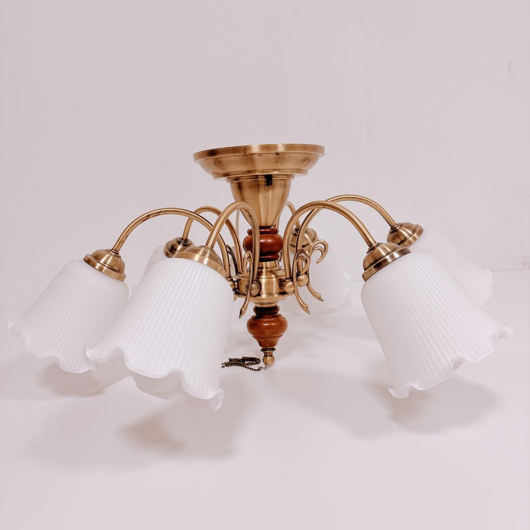 【美品 動作良好】KOIZUMI 6灯 アンティーク調 シャンデリア