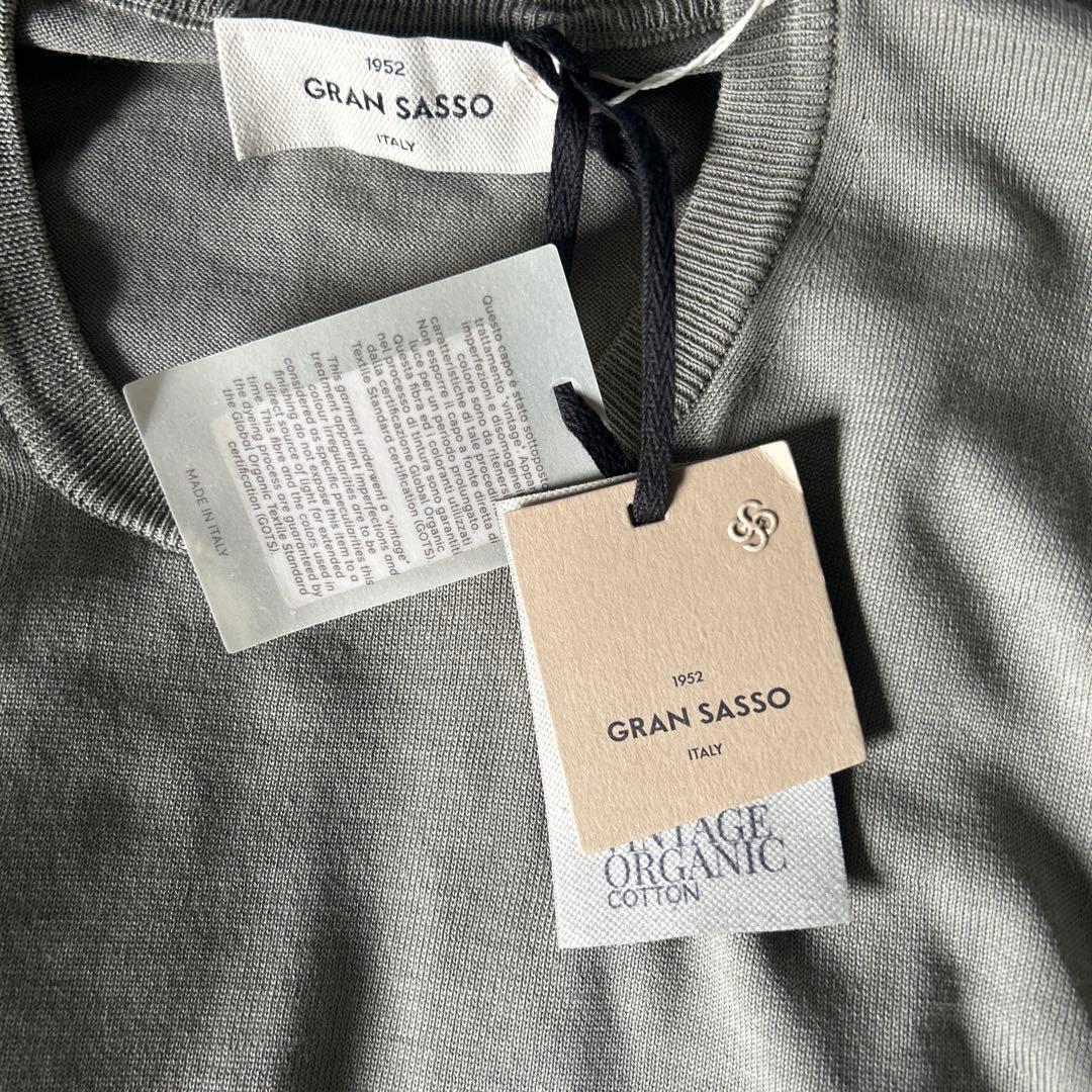 ヒ*ロ様 タグ付新品! GRAN SASSO イタリア製　クルーネックコットンメ