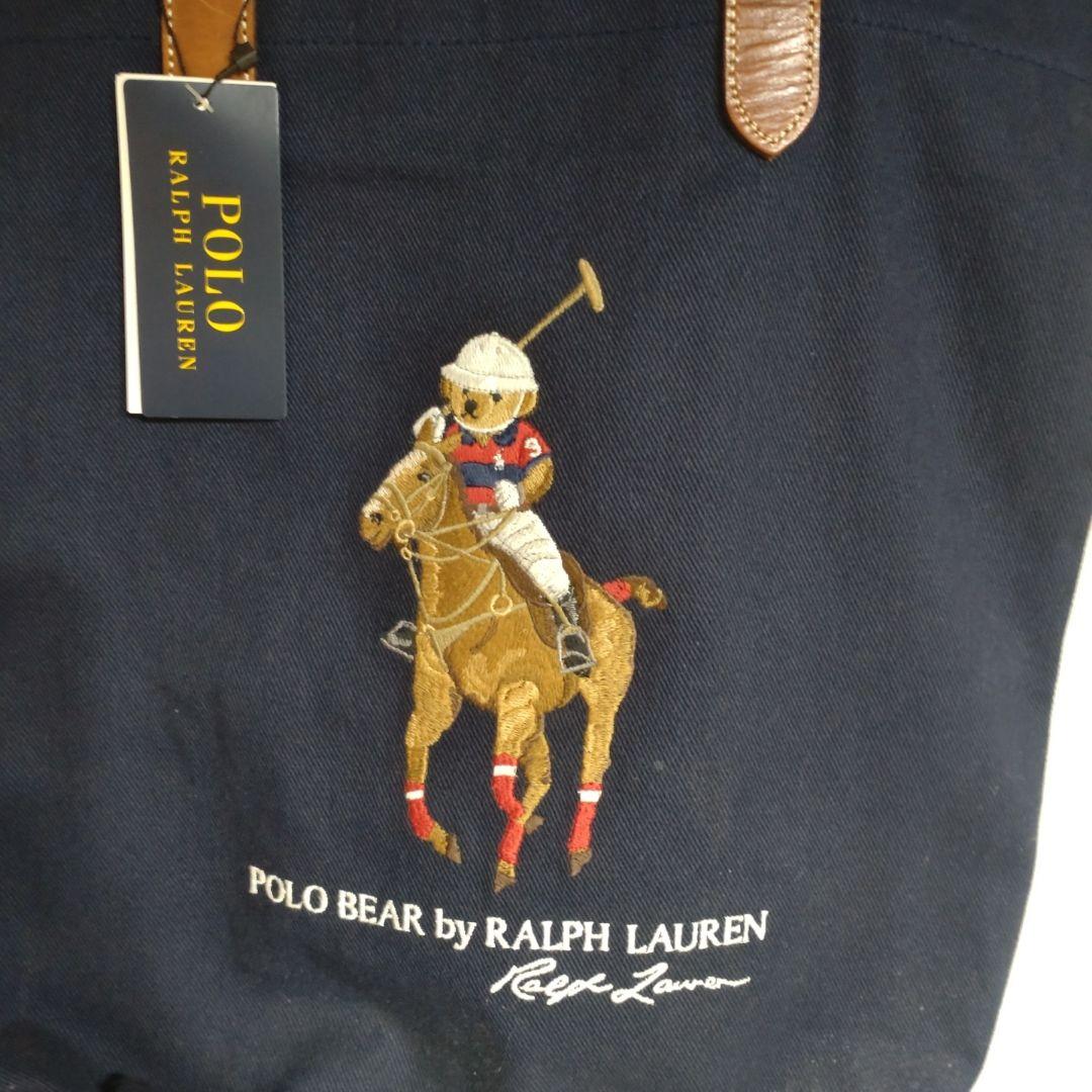 【未使用美品タグ付き！】持ち手本革ポロベアラルフローレントートバッグ