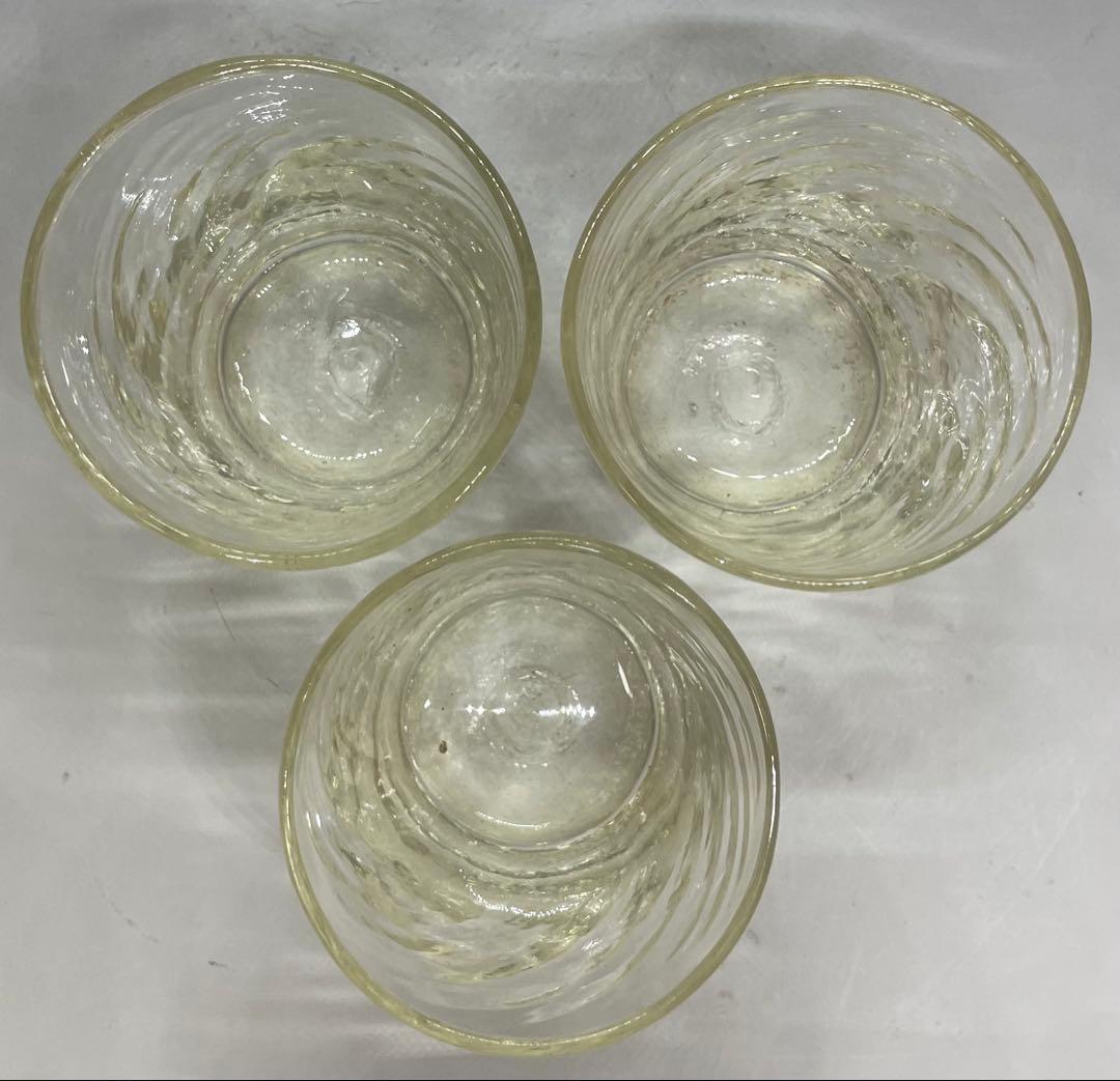 倉敷ガラス　小谷真三　吹きガラス　グラス3客　E102