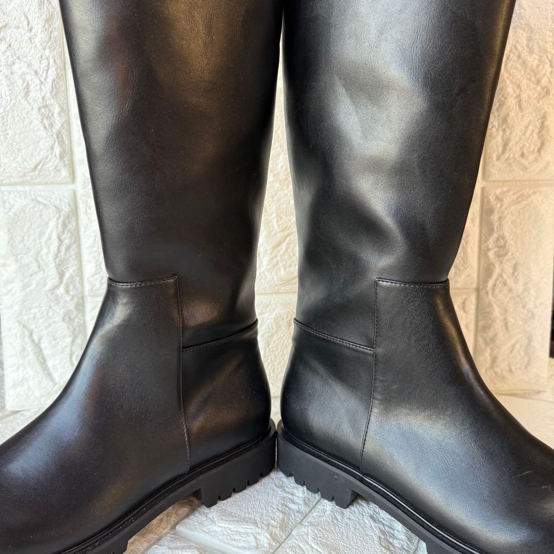 【極美品】snidel スナイデル ブラック ロングブーツ レザー サイドジップ