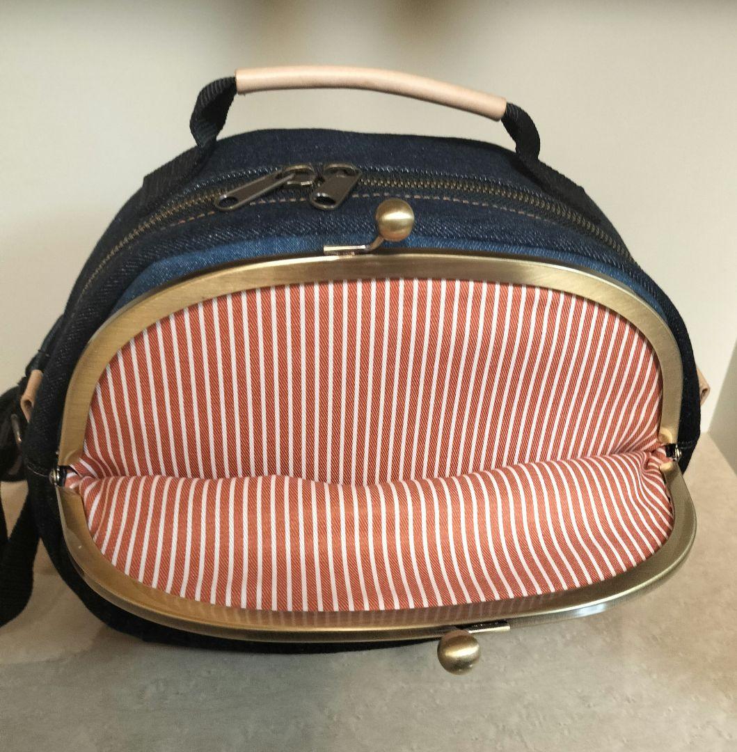 あやの小路 AYANOKOJI がま口ポシェット型ボディバッグ デニム 2way