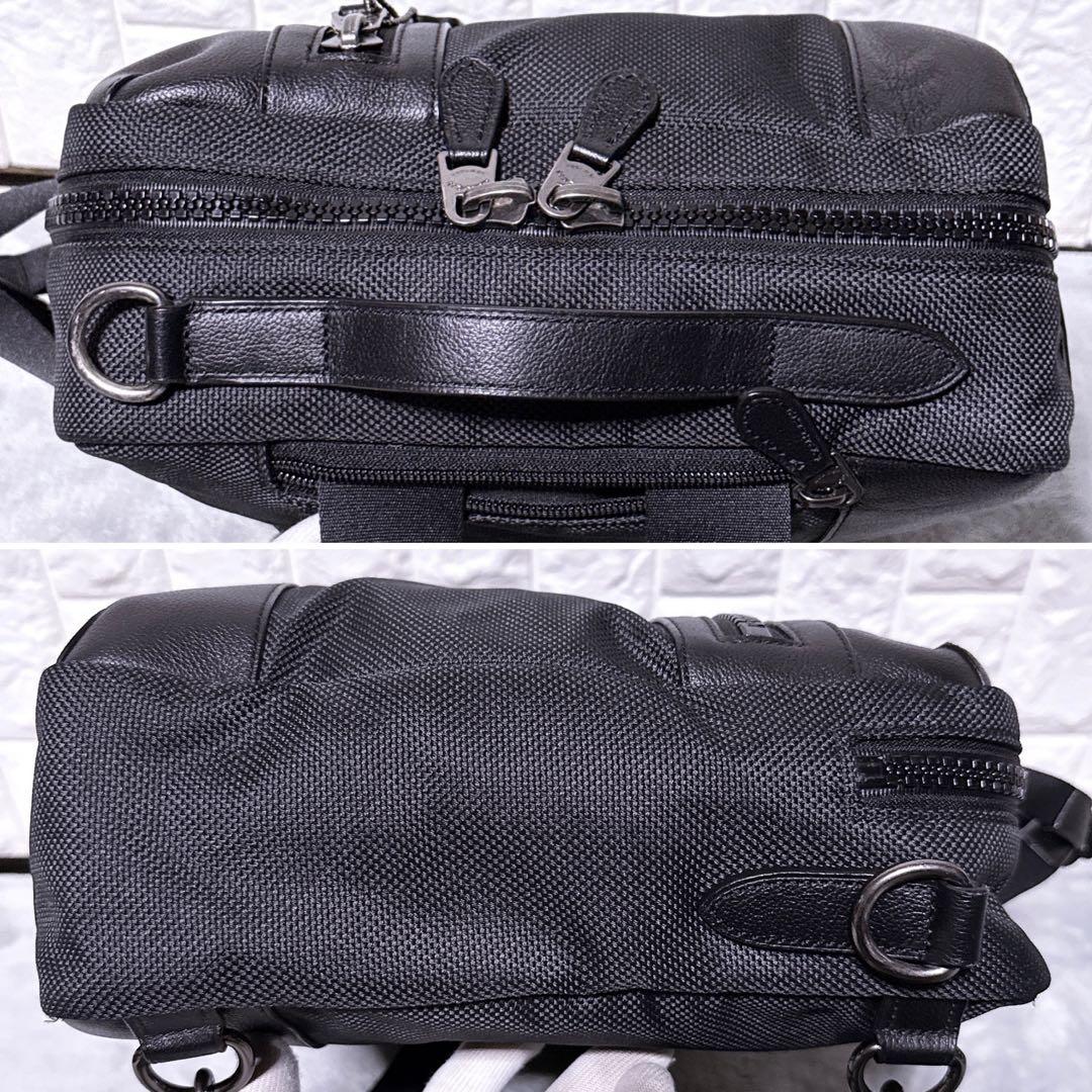 【未使用】coach ビジネスバッグ 3way キャンバス レザー 黒 メンズ