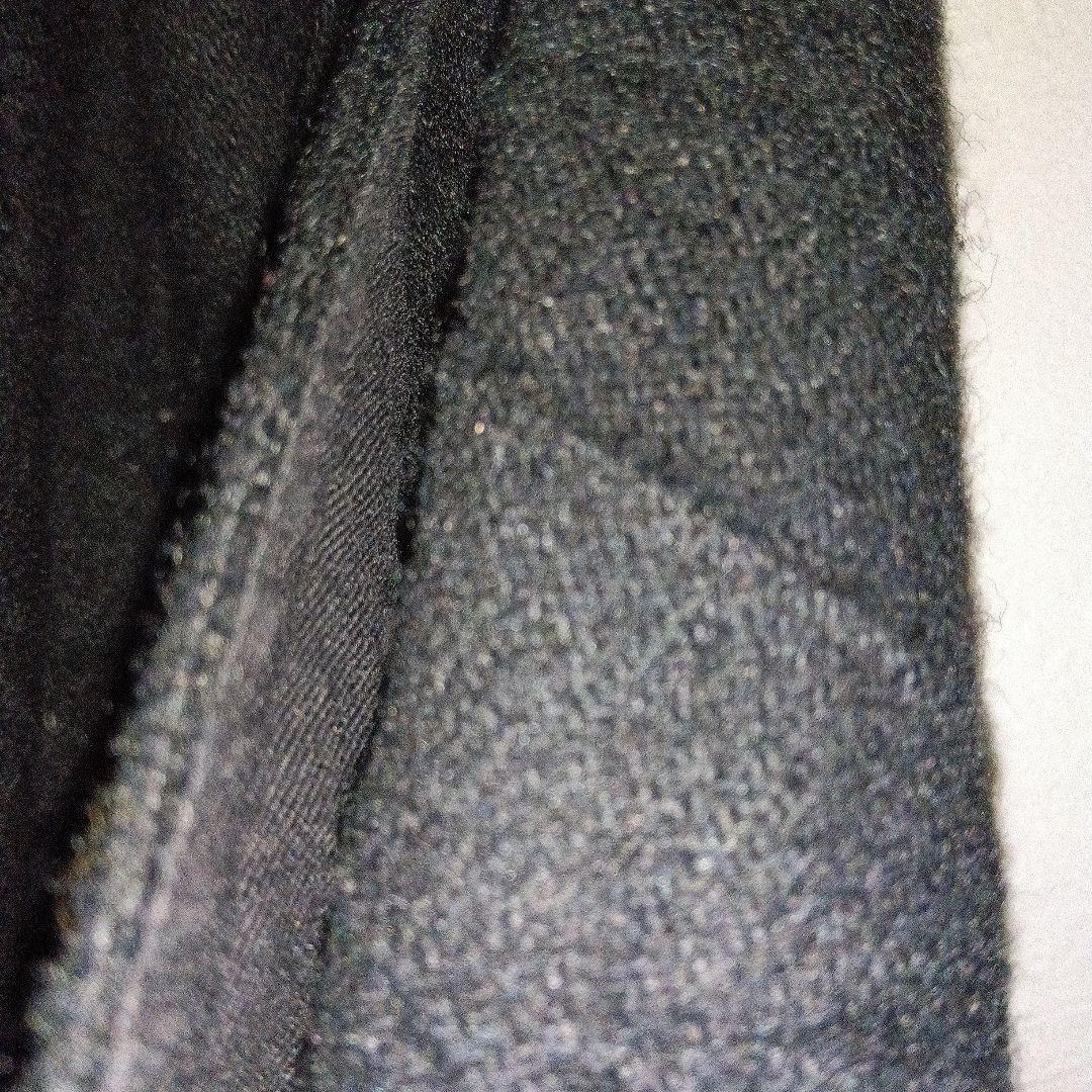 黒いガウチョパンツ ゴム入りウエスト ボタン付き　シワ加工　ワイズ