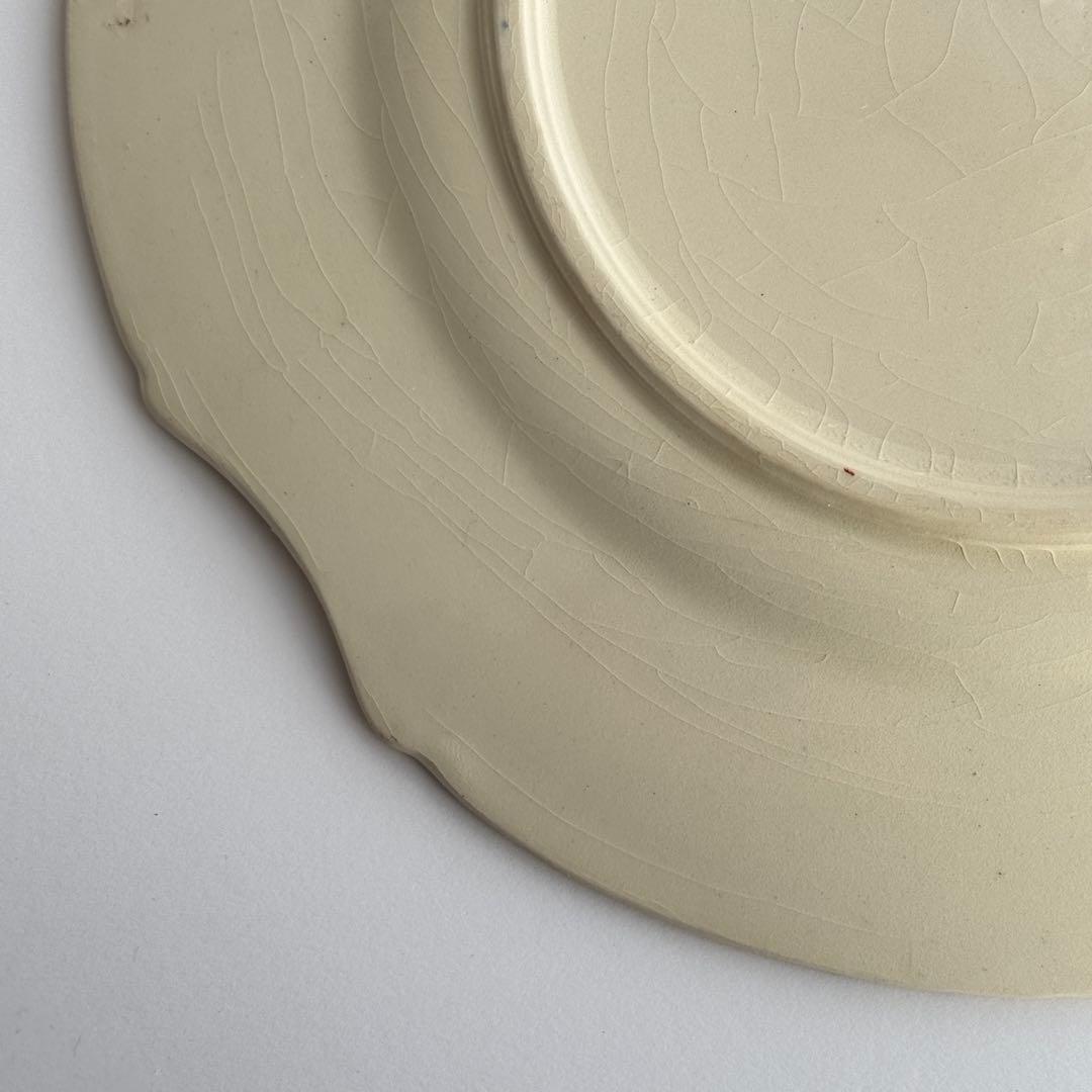 訳あり　フランスアンティーク　Gien ジアン レリーフ　デザートプレート