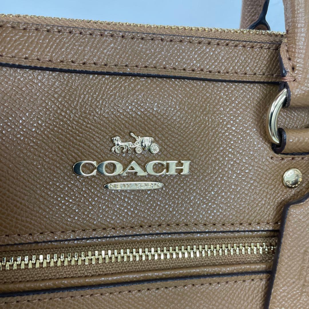 【美品】COACH ブラウンレザー ハンド.ショルダーバッグ 2WAY