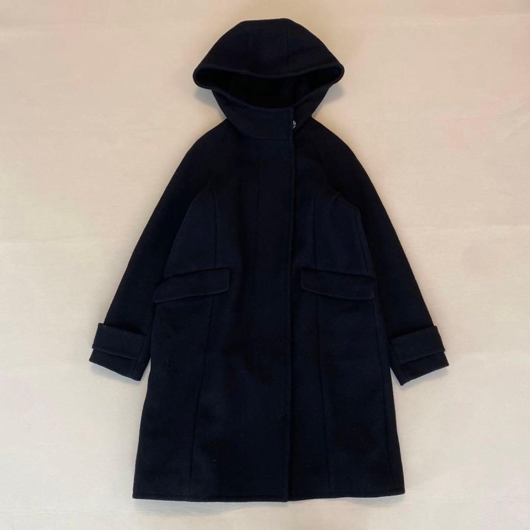 ルシェルブルー　フードオーバーコート ネイビー le ciel blue