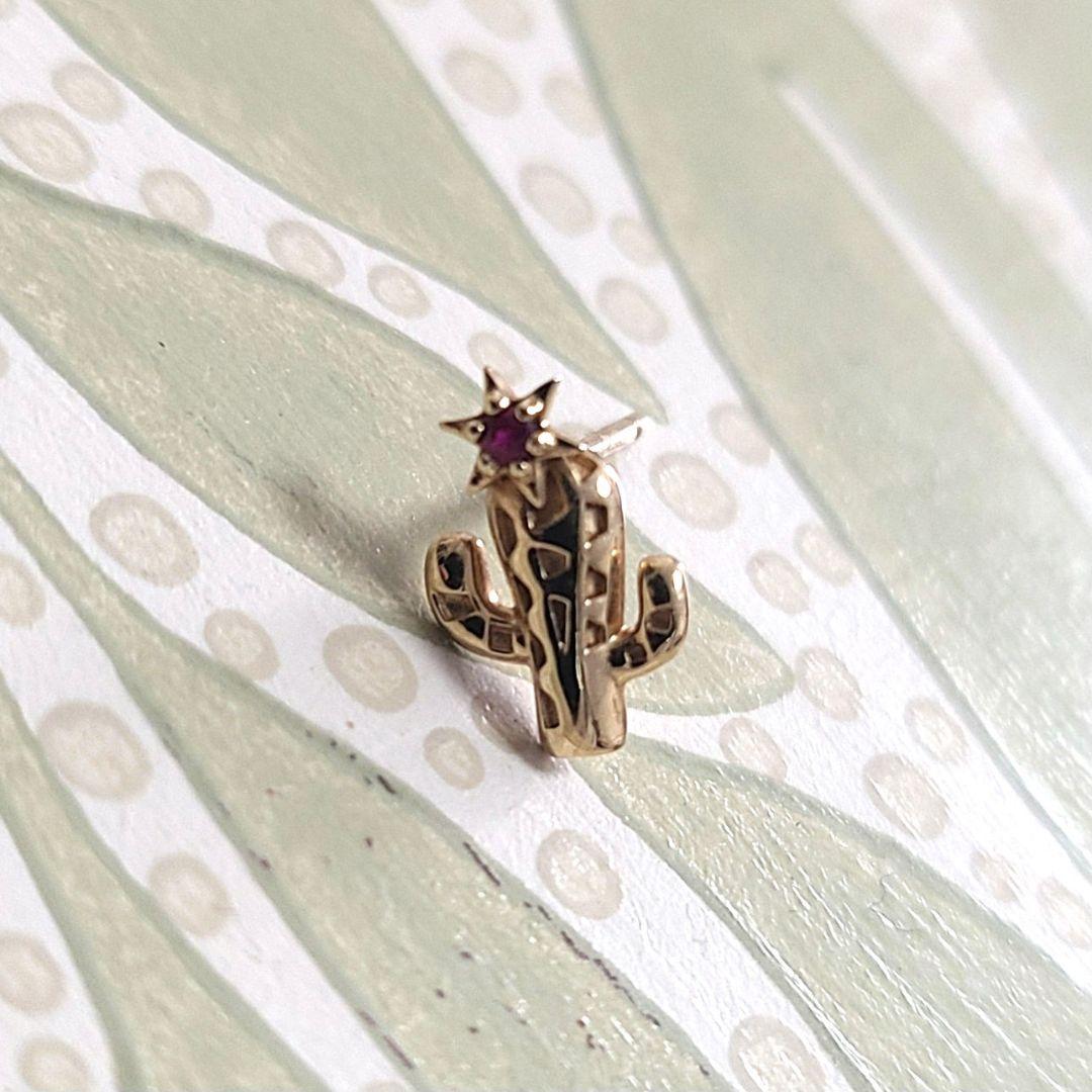 サボテン STAR JEWELRY GIRL K10 スタッズ ピアス 片耳用