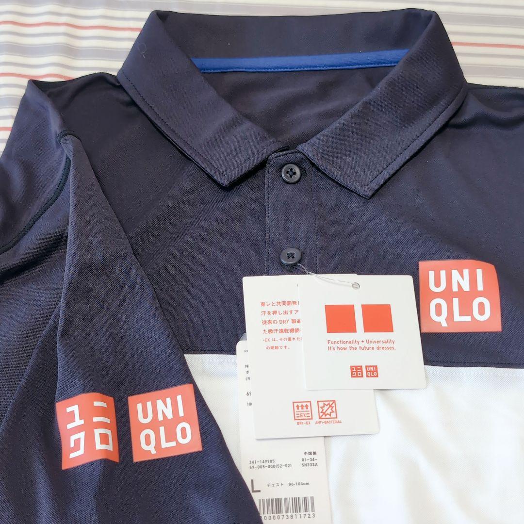 ユニクロ 錦織圭 2015全仏ゲームポロ プラクティスシャツ L