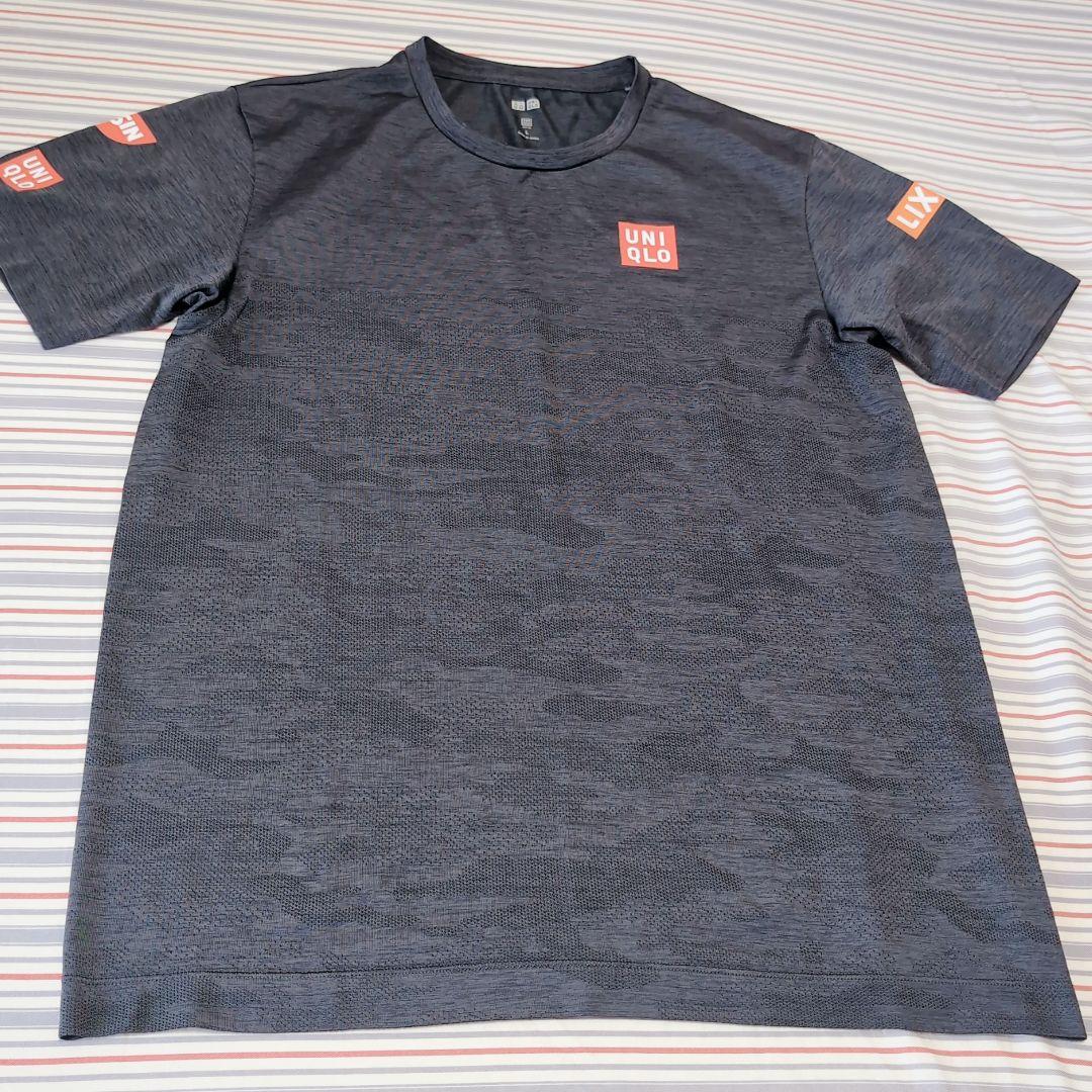 ユニクロ 錦織圭 2015全仏ゲームポロ プラクティスシャツ L