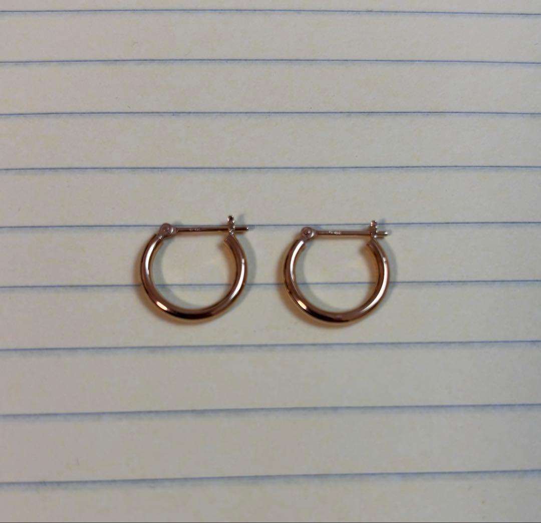 18金　フープピアス両耳　アメ横ピジョン